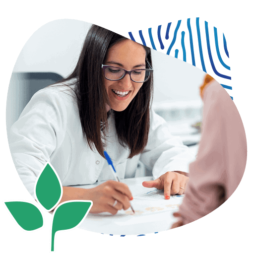 Healthcare Wellness Center Inland Naturopathic Upland CA services lab testing Portrait of White Smiling Lady Doctor Writing Her Patient Their Lab Results